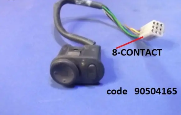 Opel Astra F Wing mirror switch 90504165