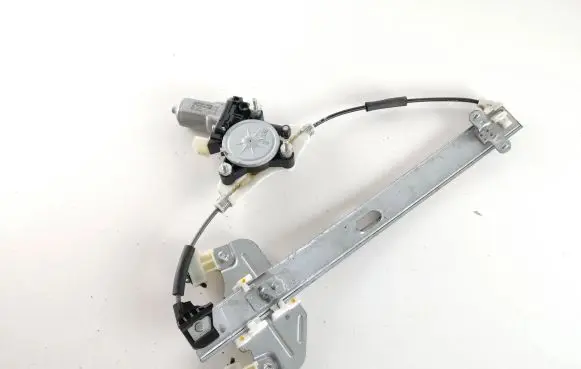 Rear door window regulator with motor