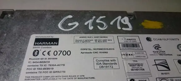 BMW 5 GT F07 Bluetooth control unit module 9257153