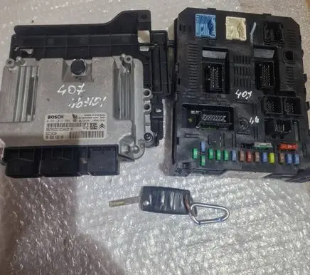 Peugeot 407 Engine ECU kit and lock set 9653958980 9662213380 0281012984