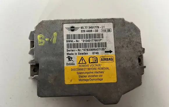 Mini One - Cooper Clubman R55 Airbag control unit/module 65773451779 220440833 07B338MA07135