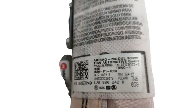 Skoda Citigo Airbag squib ring wiring 6V0880242D