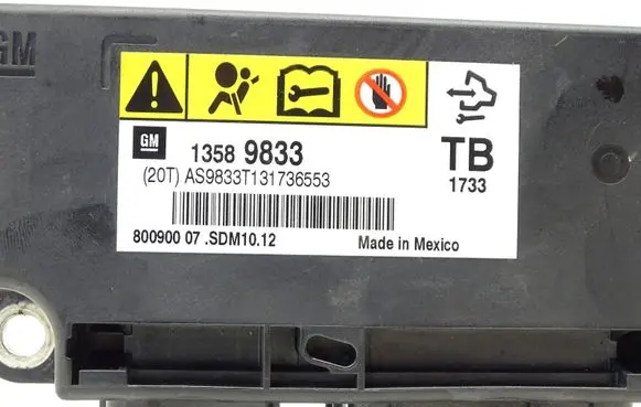 Opel Insignia A Airbag control unit/module 13589833 80090007 AS9833T1131736553
