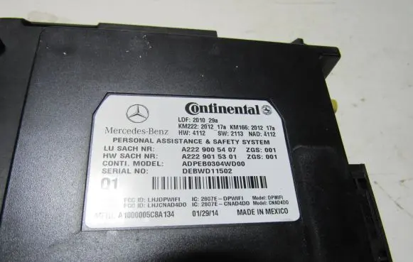 Mercedes-Benz S W222 Voice control module A2229005407 DSBWD11502 A2229005307
