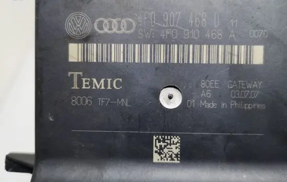 Audi A6 S6 C6 4F Gateway control module 4F0907468D 4F0910468A