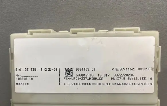 BMW 4 F36 Gran coupe Comfort/convenience module 9381102 61359381102