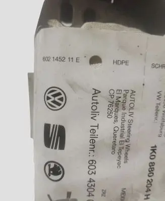 Volkswagen Jetta V Passenger airbag 1K0880204H 603430403 VXESX697BNV
