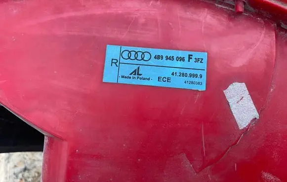 Audi A6 S6 C5 4B Rear/tail lights 4B9945096