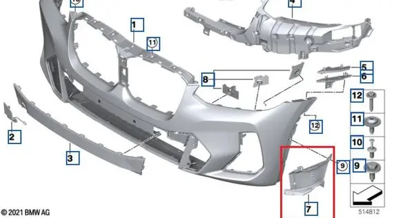 BMW X3 G01 Intercooler air channel guide 8081203