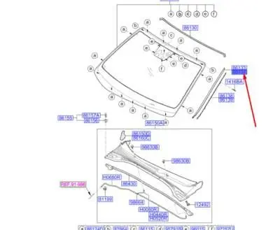 Hyundai i30 fastback Windshield trim 86132G4700