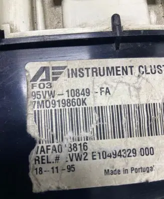 Ford Galaxy Speedometer (instrument cluster) 7M0919860K AFA03816 95VW10849FA