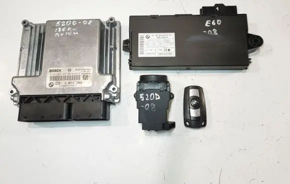 BMW 5 E60 E61 Engine ECU kit and lock set 0281015043 7811700