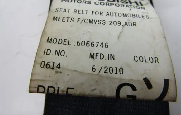 Mitsubishi Outlander Front seatbelt 6066746