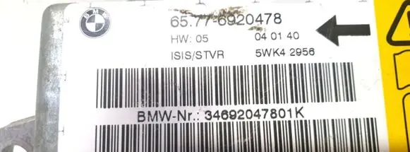 BMW 7 E65 E66 Airbag control unit/module 65.77-6920478