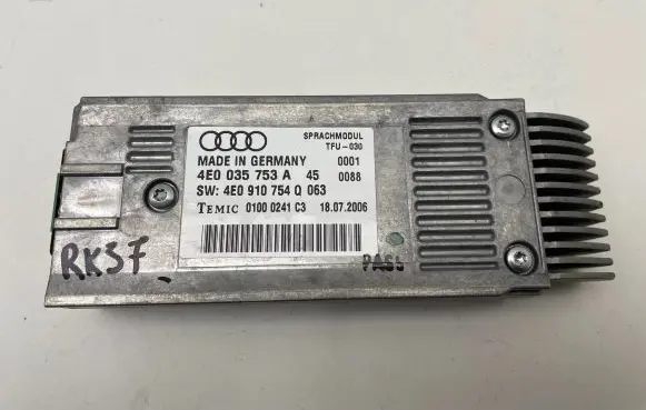 Audi A4 S4 B7 8E 8H Voice control module 4E0035753A 4E0910754Q 01000241C3