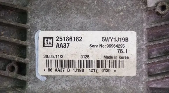 Chevrolet Cruze Engine control unit/module 25186182