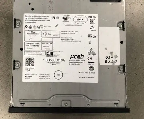 Volkswagen PASSAT B8 Navigation unit CD/DVD player 3G5035816A