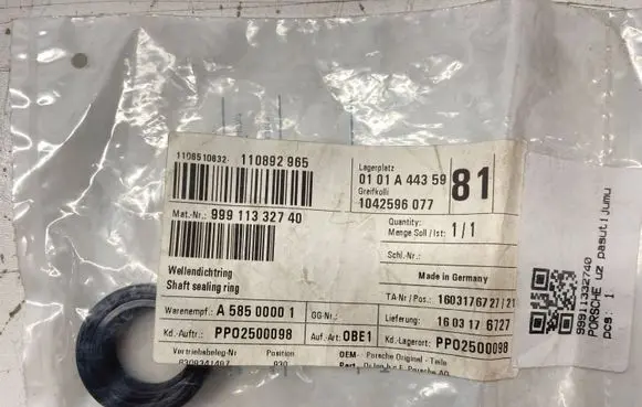 Porsche 911 901 930 Gearbox gasket 99911328340 91530238100 99911332740