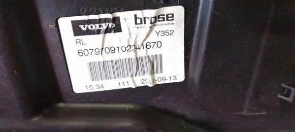 Volvo V60 Rear window lifting mechanism without motor 30784312