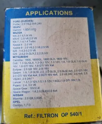 Mazda MX-3 Fuel filter SM104 OP5401 W61082