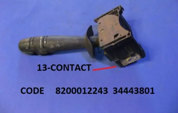 Opel Vivaro Wiper control stalk 8200012243 34443801