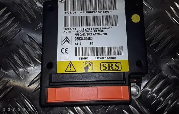 Citroen C6 Airbag control unit/module 9663440480 5LKBBE0008196W LRV6E18A3D2