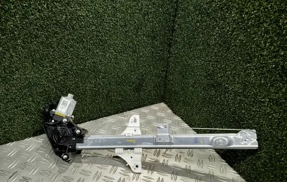 Rear door window regulator with motor