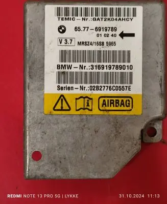 BMW 5 E39 Airbag control unit/module 6919789 316919789010 02B2776C0557E