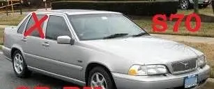 Volvo S70 V70 V70 XC Rear door window glass E243R001105 UD125EF18R23