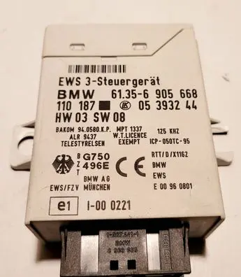 BMW 5 E39 Immobilizer control unit/module 61356905668 05393244 110187