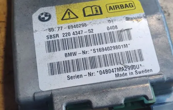 BMW 5 E60 E61 Airbag control unit/module 65776940298 6940298
