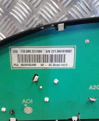 Peugeot 407 Speedometer (instrument cluster) 9646465480 110080221004 221004010087