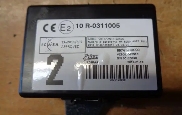 Toyota Yaris Door central lock control unit/module 897410D090