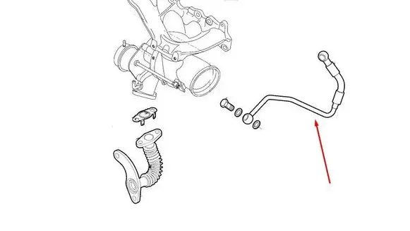 Alfa Romeo Giulietta Turbo turbocharger oiling pipe/hose 55258147