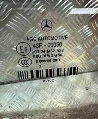 Mercedes-Benz E C207 W207 Rear side window 43R00050 E00025920R FSG70WDG50