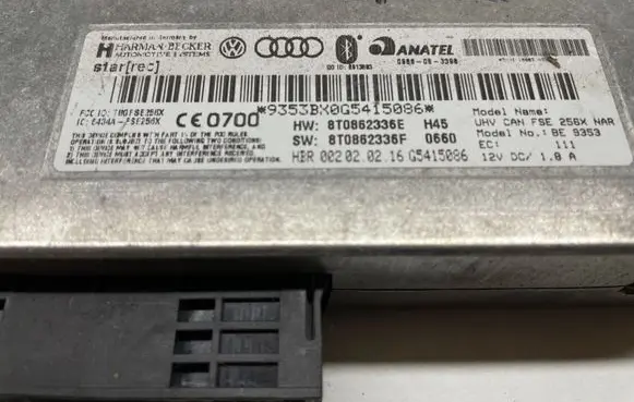 Audi A4 S4 B8 8K Bluetooth control unit module 8T0862336F