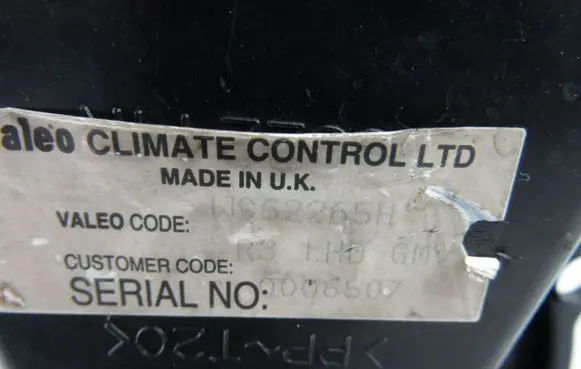 MG ZR Heater fan/blower W962265H
