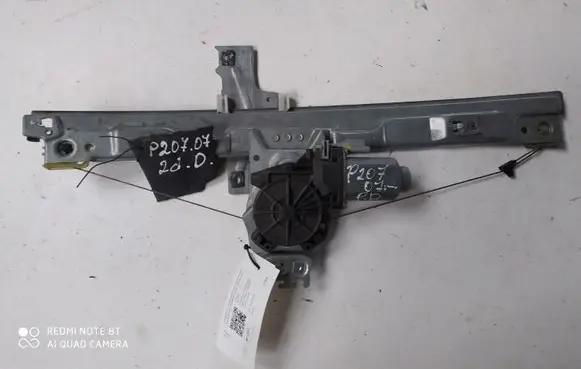 Peugeot 207 Front door window regulator with motor 400912D 9681182280