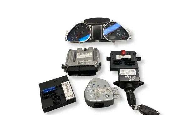 Audi A6 S6 C6 4F Engine ECU kit and lock set 4F0907401C 4F1910401J 0281013426