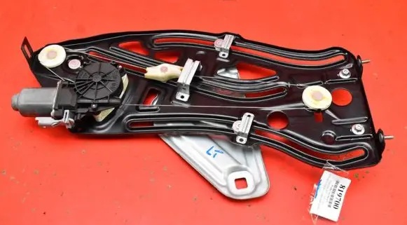 Rear door window regulator with motor