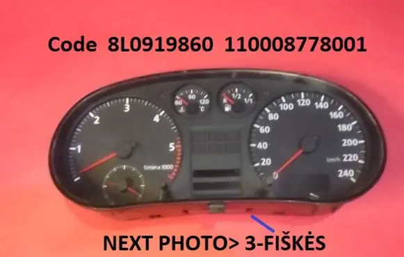 Audi A3 S3 8L Speedometer (instrument cluster) 8L0919860 110008778001