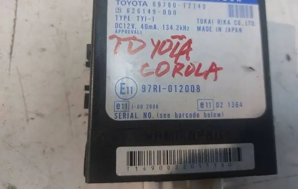 Toyota Corolla Verso E121 Immobilizer control unit/module 8978012140 626149000 97RI012008