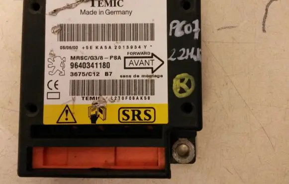 Peugeot 607 Airbag control unit/module 9640341180