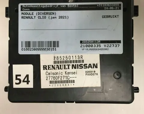 Renault Clio V Central body control module 285250113R