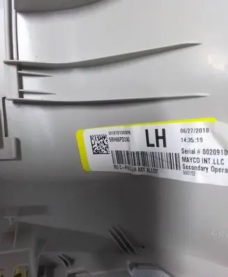 Chrysler Pacifica (C) pillar trim 5RH65PD2AG 5RH65PD2AH