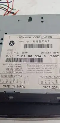 Chrysler Neon II Radio/CD/DVD/GPS head unit P04858513AP 54071204
