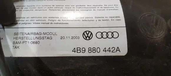 Audi A6 S6 C5 4B Seat airbag 4B9880442A 60830022