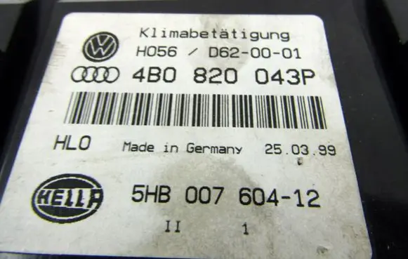 Audi A6 S6 C5 4B Climate control unit 5HB00760412