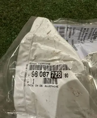 Opel Grandland X Exhaust heat shield 9808772880