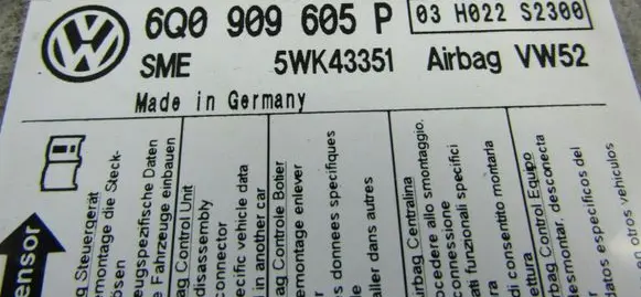 Volkswagen Caddy Airbag control unit/module 6Q0909605P 5WK43351
